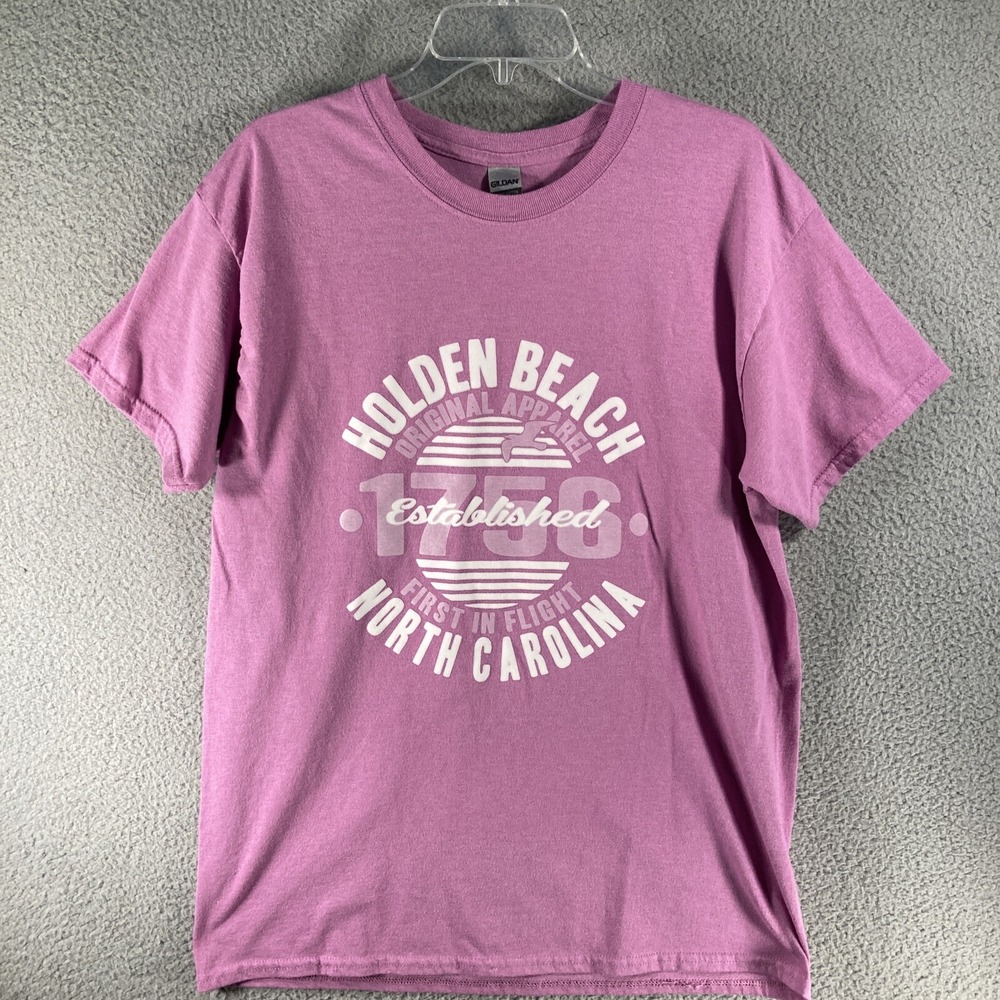 Holden Beach North Carolina T Shirt Womens Large Pink  Short Sleeve  FLAW
